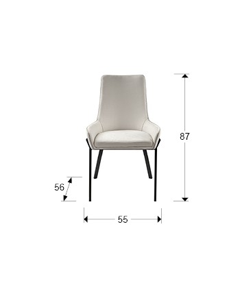 DIANE-SILLA NEG BLANCA-HILO GRIS